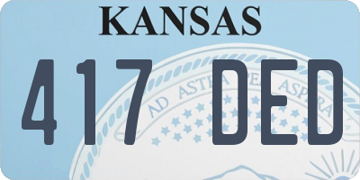 KS license plate 417DED