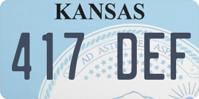 KS license plate 417DEF