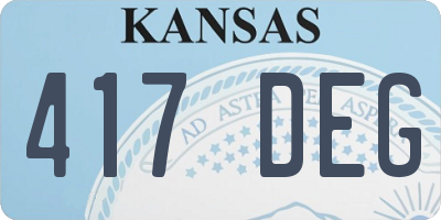 KS license plate 417DEG