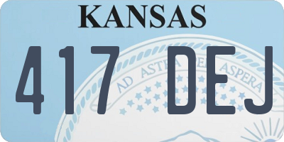 KS license plate 417DEJ