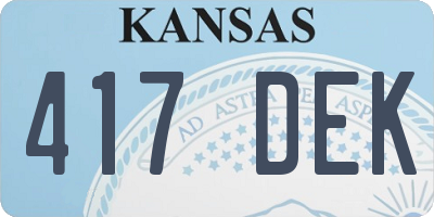 KS license plate 417DEK