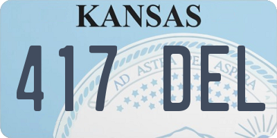 KS license plate 417DEL