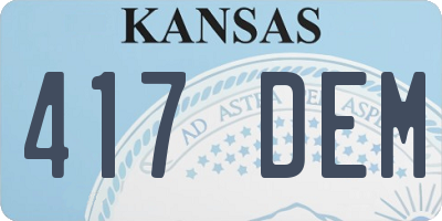 KS license plate 417DEM
