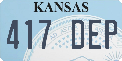 KS license plate 417DEP