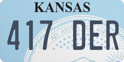 KS license plate 417DER