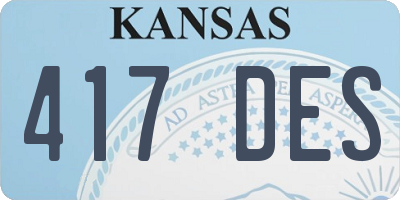 KS license plate 417DES