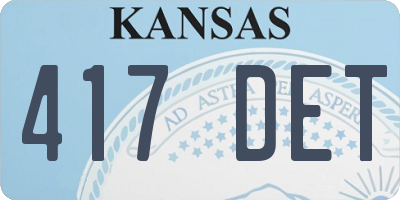 KS license plate 417DET