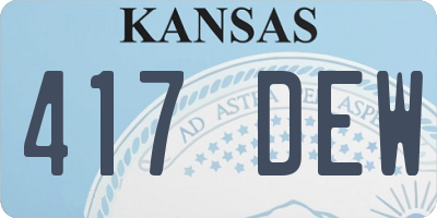 KS license plate 417DEW