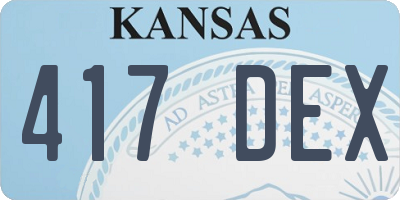 KS license plate 417DEX