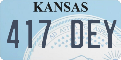 KS license plate 417DEY