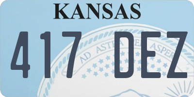 KS license plate 417DEZ