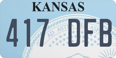 KS license plate 417DFB