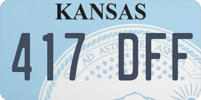 KS license plate 417DFF