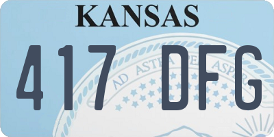 KS license plate 417DFG