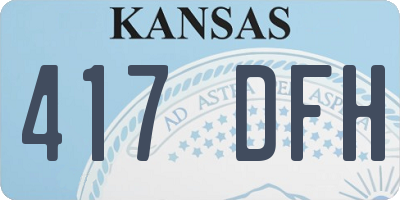 KS license plate 417DFH