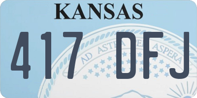 KS license plate 417DFJ