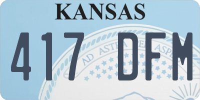 KS license plate 417DFM