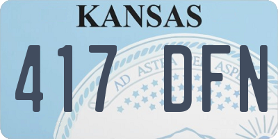KS license plate 417DFN