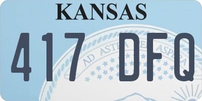 KS license plate 417DFQ