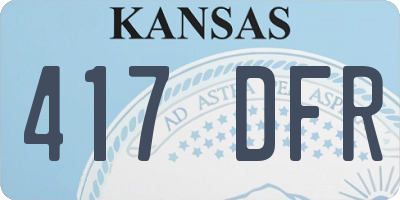 KS license plate 417DFR