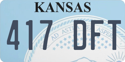 KS license plate 417DFT