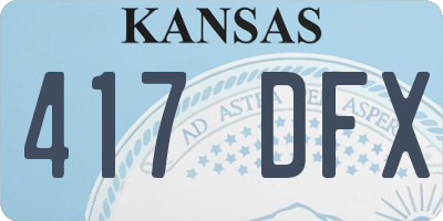 KS license plate 417DFX