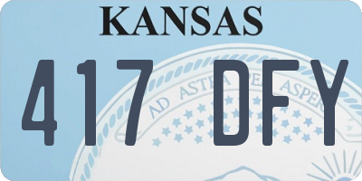 KS license plate 417DFY