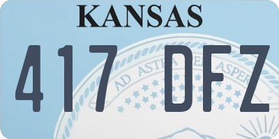 KS license plate 417DFZ