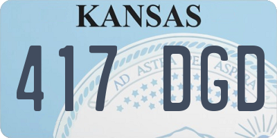 KS license plate 417DGD