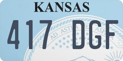 KS license plate 417DGF