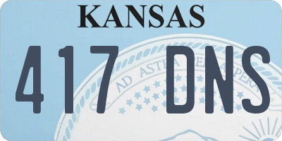 KS license plate 417DNS