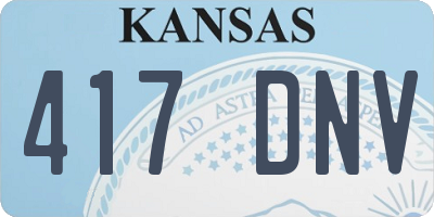 KS license plate 417DNV