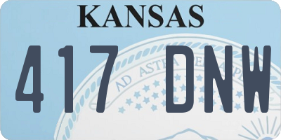 KS license plate 417DNW