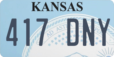 KS license plate 417DNY
