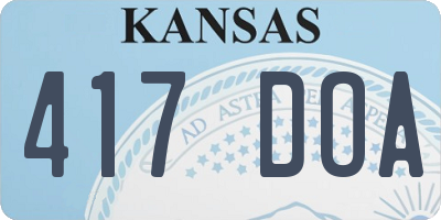 KS license plate 417DOA