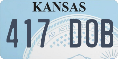 KS license plate 417DOB