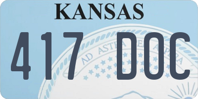 KS license plate 417DOC
