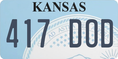 KS license plate 417DOD