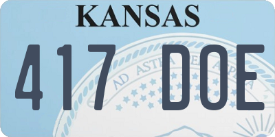 KS license plate 417DOE