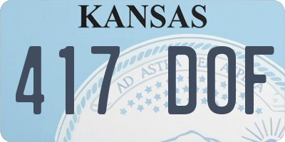 KS license plate 417DOF