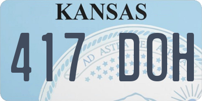 KS license plate 417DOH