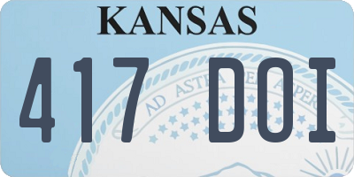 KS license plate 417DOI