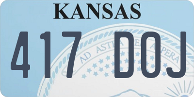 KS license plate 417DOJ