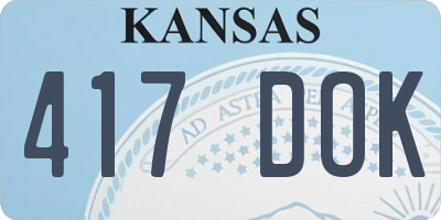 KS license plate 417DOK