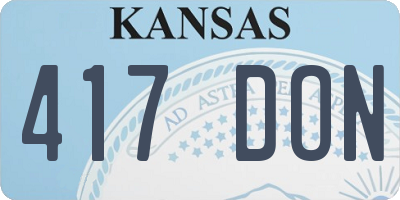 KS license plate 417DON