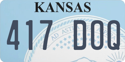 KS license plate 417DOQ