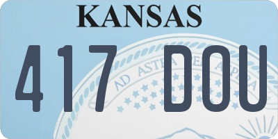 KS license plate 417DOU
