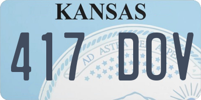 KS license plate 417DOV