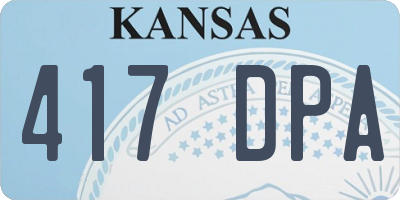 KS license plate 417DPA