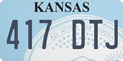 KS license plate 417DTJ